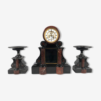 Marble pendulum, Napoleon III fireplace trim