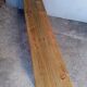 Solid patinated wood bench 140cm