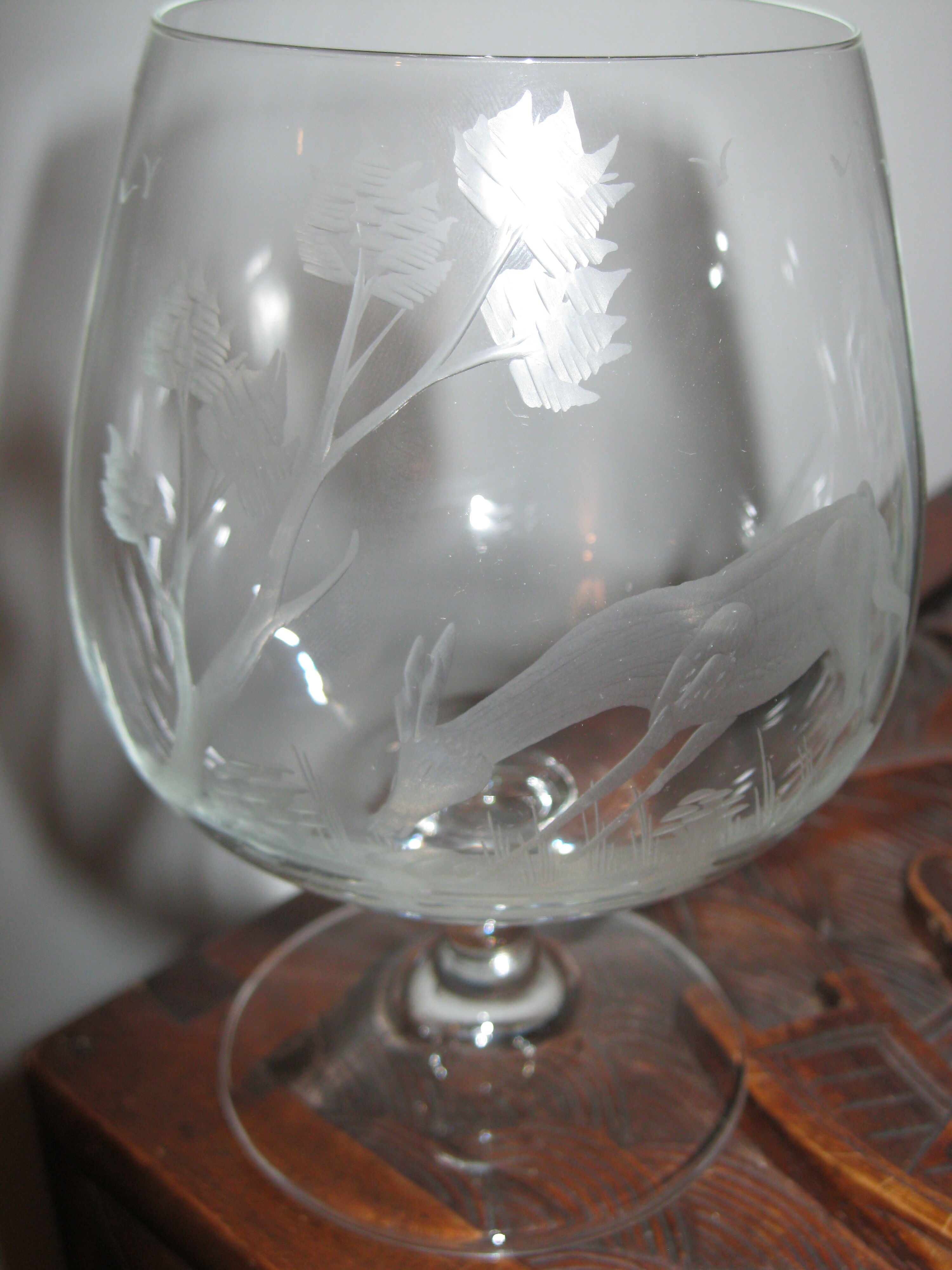 Engraved crystal glasses