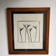 Flowers black and white framed print