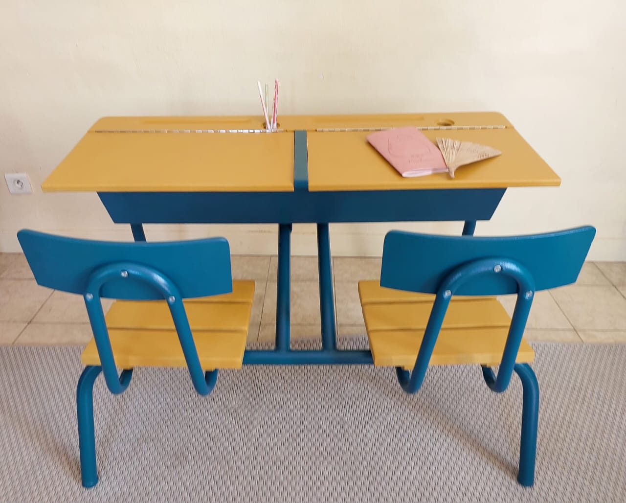 Bureau d'écolier Vintage restauré
