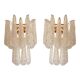 Set of 2 Modern “Conchiglie” Gold Murano Glass Wall Sconces