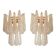 Set of 2 Modern “Conchiglie” Gold Murano Glass Wall Sconces