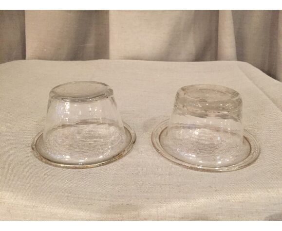 Suite of 2 glasses with jams breath conical mouth