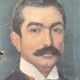 Huile sur toile par L Pacaud portrait homme a moustache 1900 XXeme