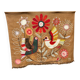Tenture brodée oiseaux/ fleurs années 60/70