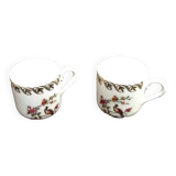 Two PL coffee cups (Limousine Porcelain) the crowned swallow