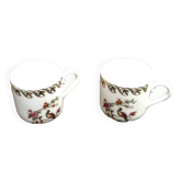 Deux tasses à café en Porcelaine Limousine, l’hirondelle couronnée