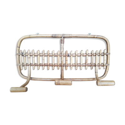 Portemanteau rotin et bambou années 60