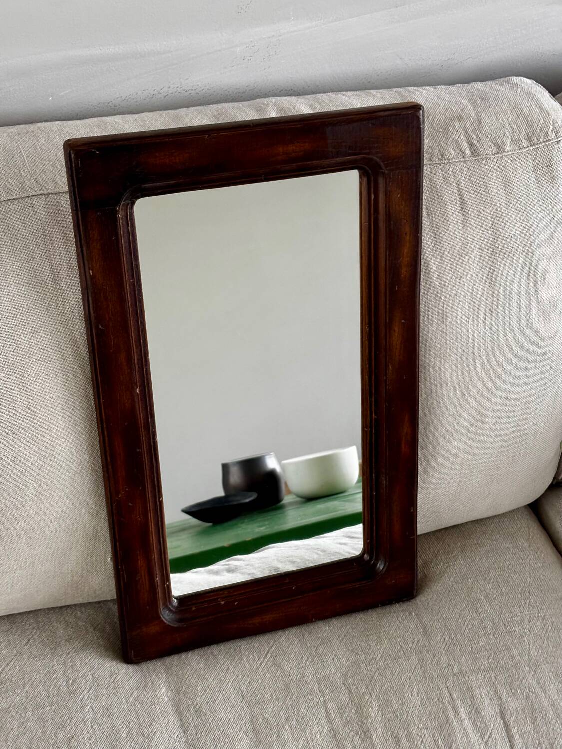 Vintage wooden mirror – moulded frame – 1950s/60s