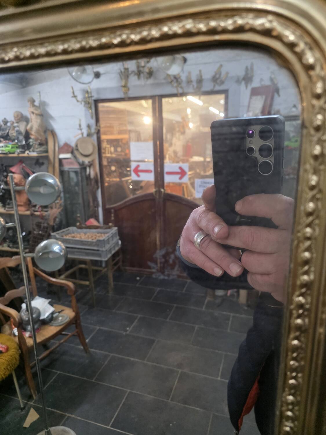 Antique Napoleon III gilded mirror