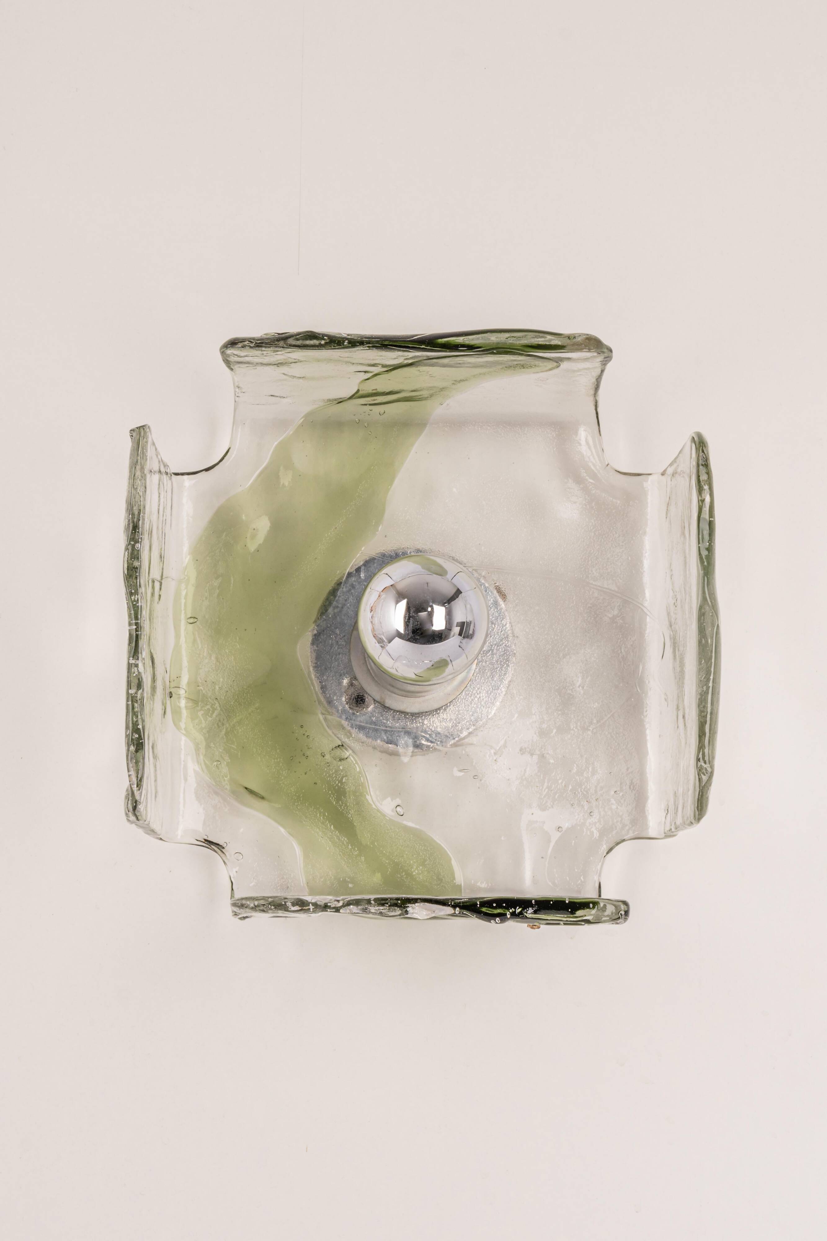 Glass wall lamp designed by Carlo Nason for Kalmar, 1960s.