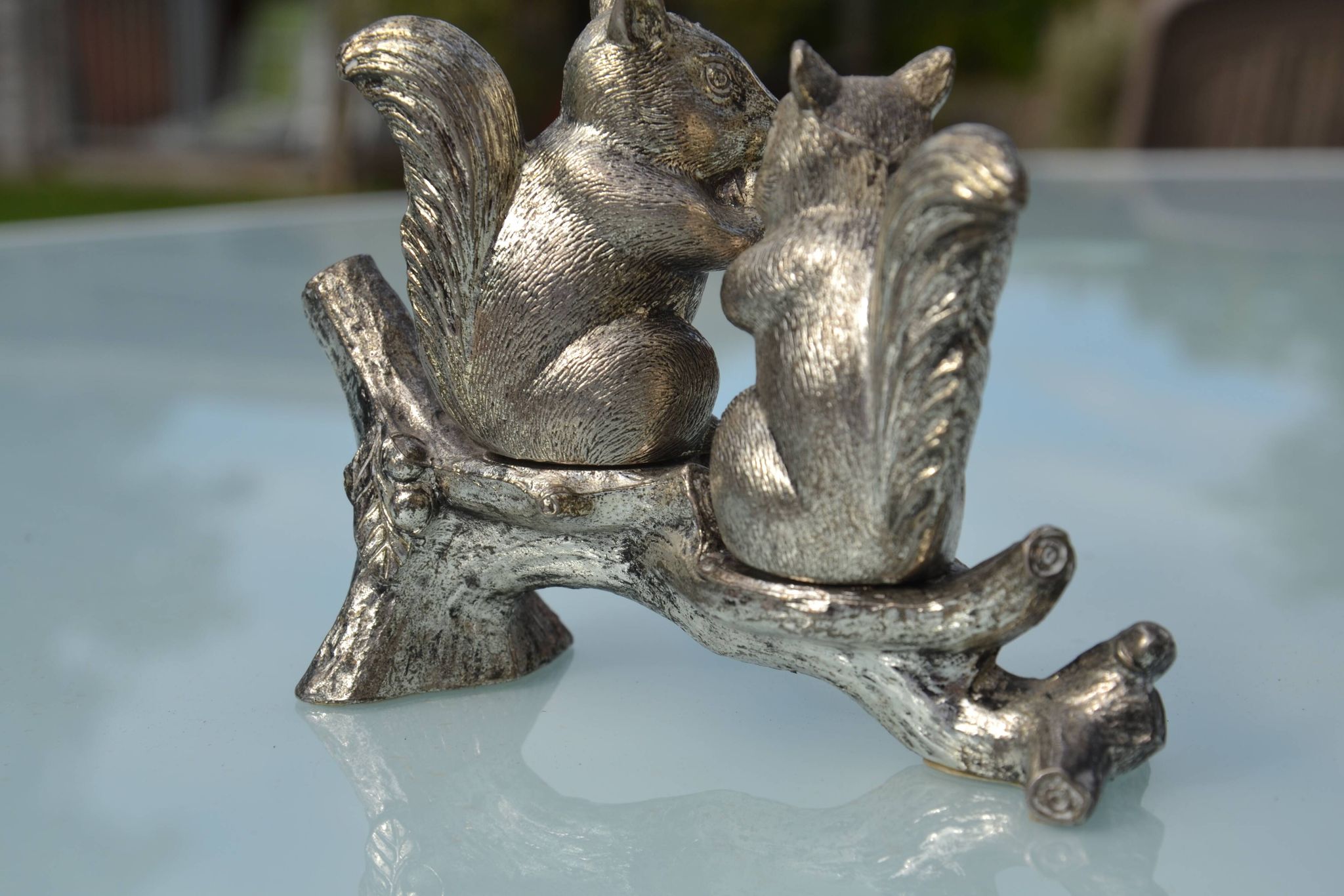 Silver-plated salt and pepper shakers "squirrel"