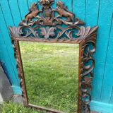 19th century vintage carved wooden mirror