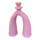 Vintage Mediterranean ceramic candlestick vase