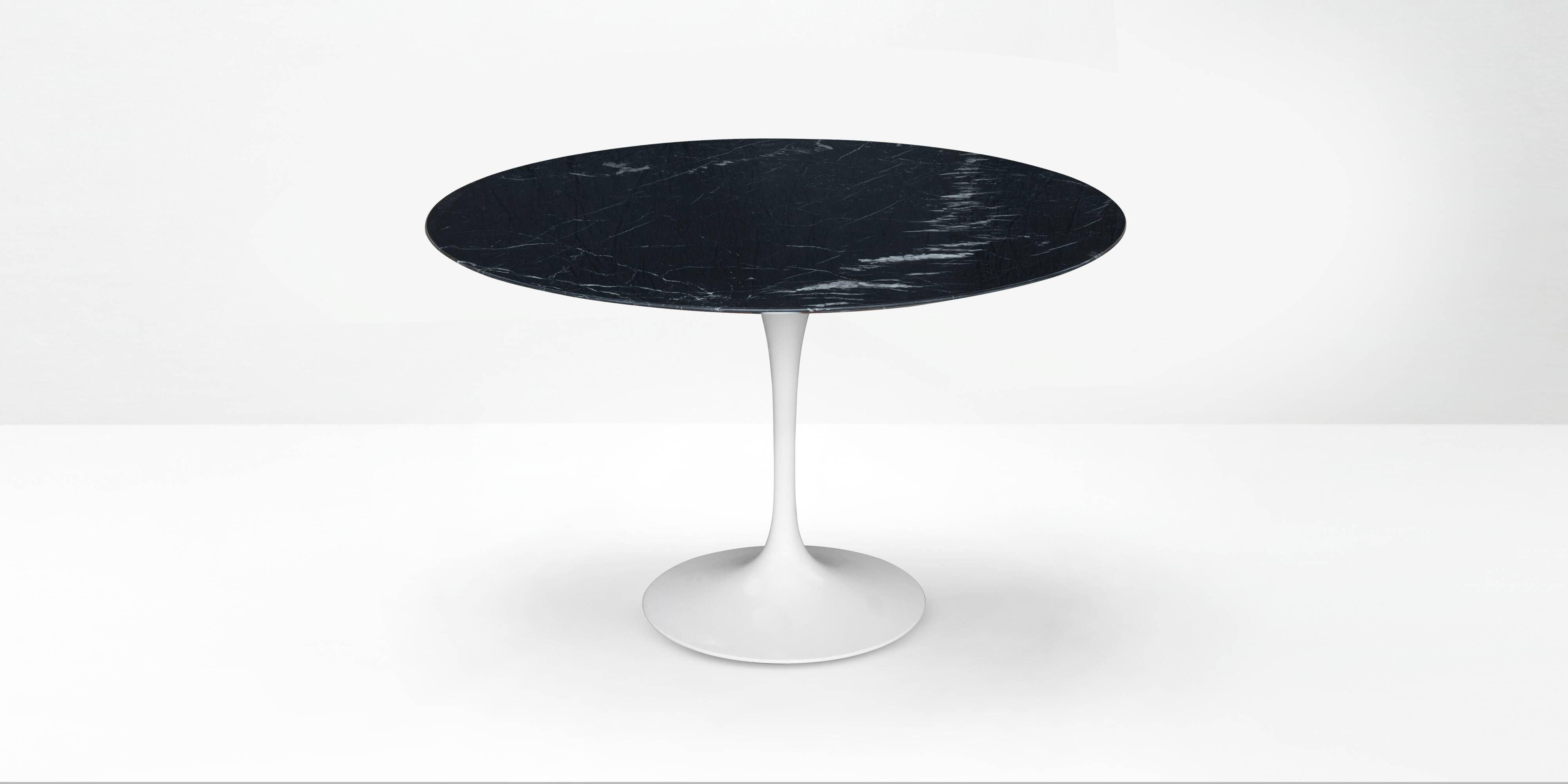 Original Knoll Tulip dining table (120cm) Nero Marquina glossy LIKE NEW!
