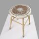 White Rustic Stool with Authentic Patina, Belgium 1930s