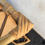 Vintage rattan wall shelf