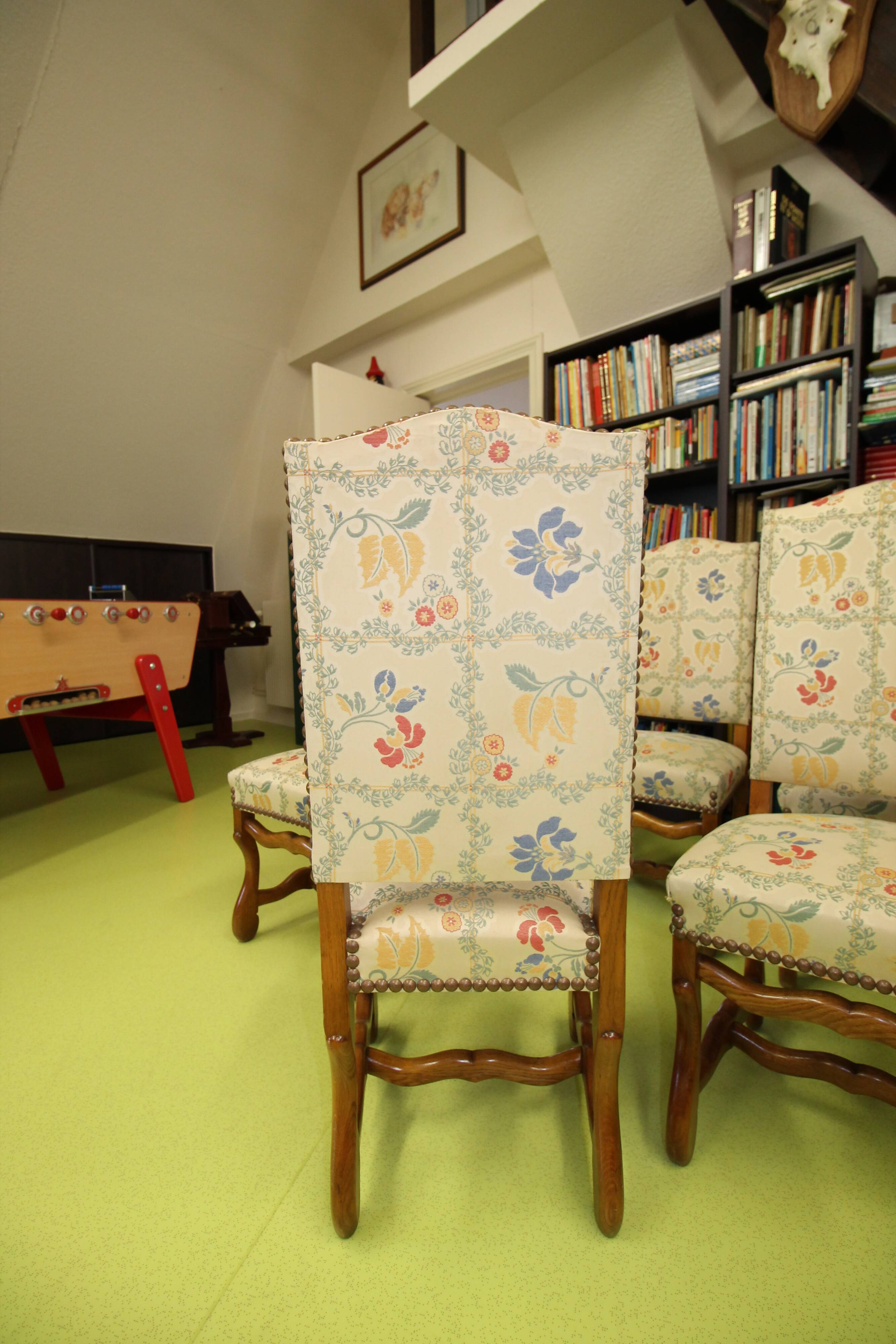 6 chairs Louis XIII sheep bones