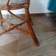 Vintage set of 2 garden woven rattan chairs - sky blue nets - 40