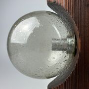 60s 70s Wall Lamp Wood Glass Wall Sconce Brutalist Temde Leuchten Switzerland