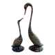 Pair ancient brass birds