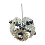 1970s german cosack sputnik dandelion hanging light chrome, glass