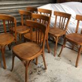 8 chaises bistrot Baumann anciennes
