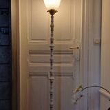Vintage art deco opaline and bronze floor lamp
