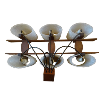 Scandinavian chandelier 6 lights in granite perspex