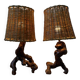 60s vine and rattan lamps (X2)