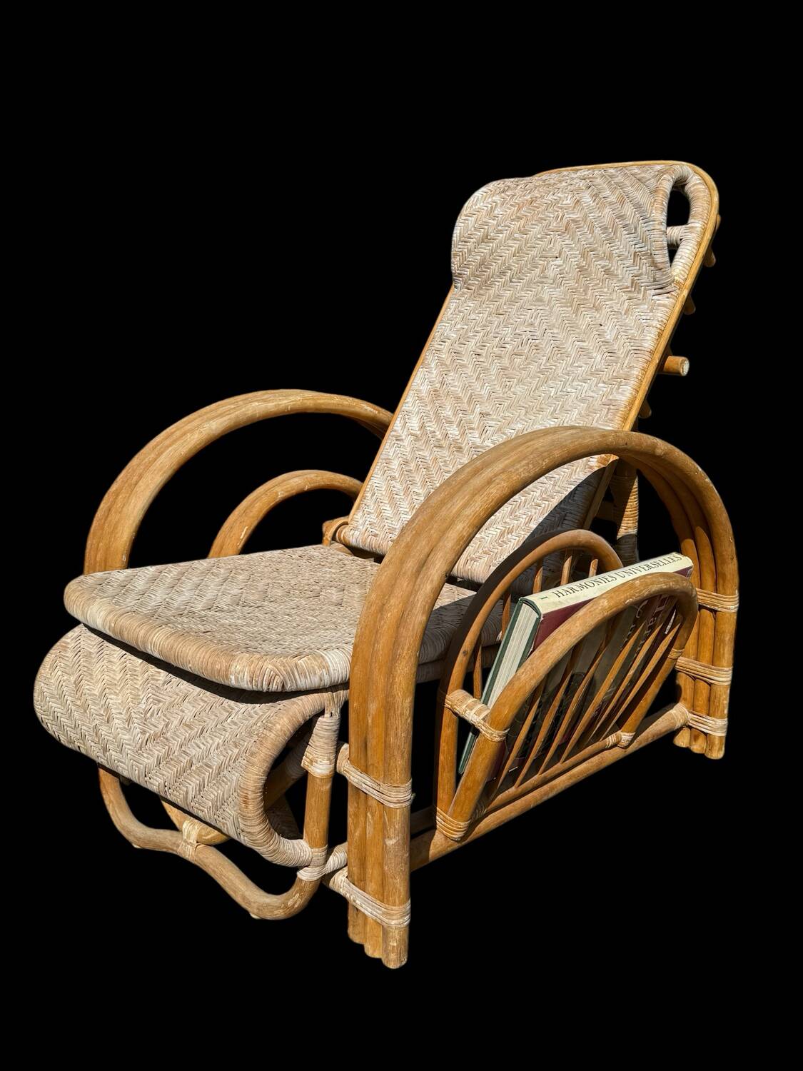 Vintage Rattan and Bamboo Chaise Longue from the 60s Italy