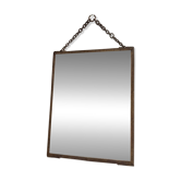 Ancien Miroir Courtoisie Suspendu Scène Galante XIXème Barbier Chainette