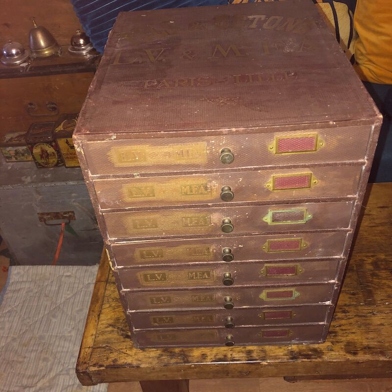 Haberdashery cabinet 8 drawers l.v. and m.f.a paris-lille