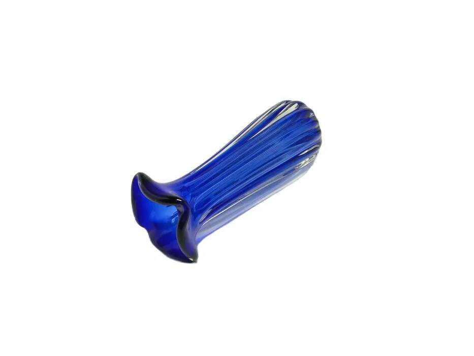 ABN Vase, mid-century modern, blue glass, design by J. Hospodka