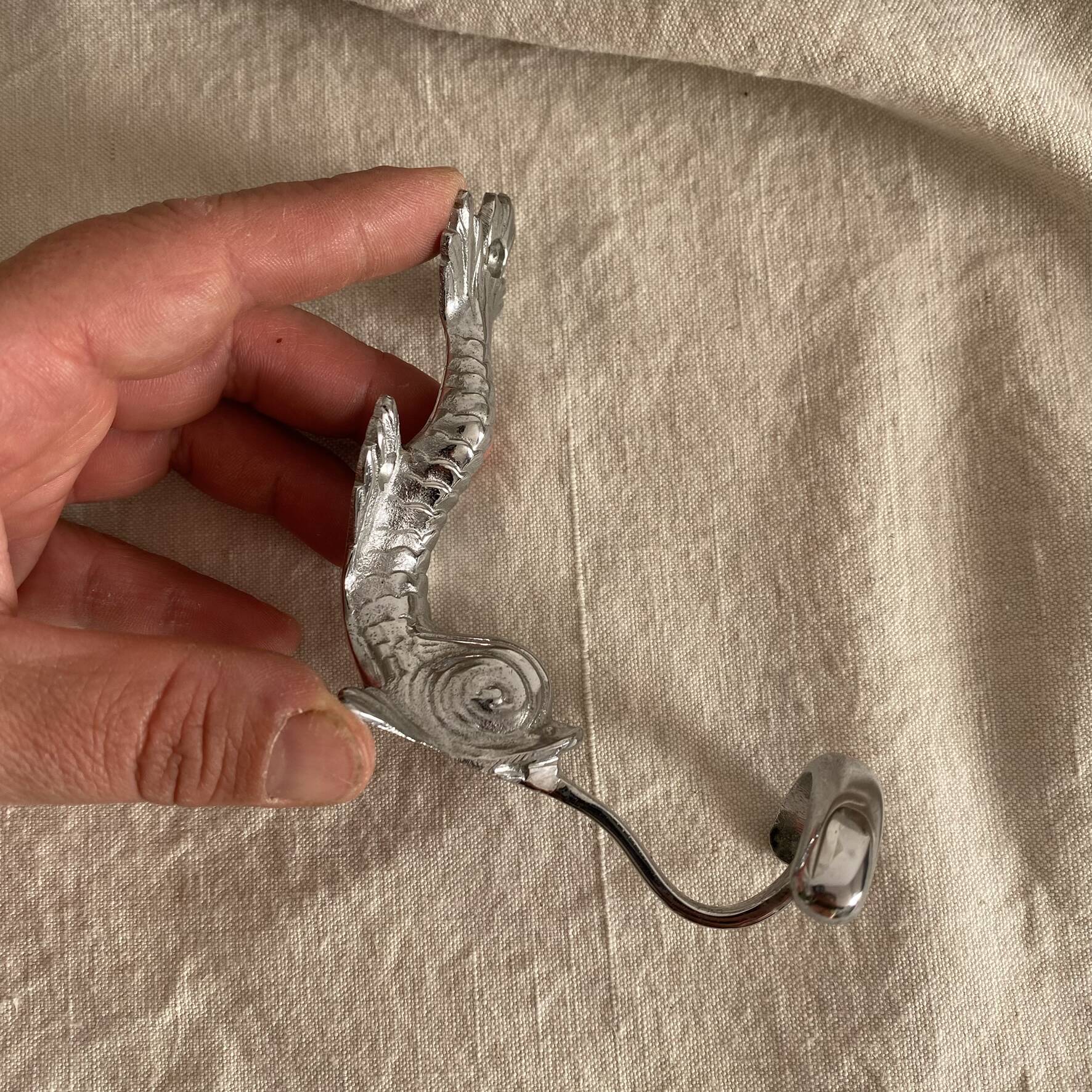Silver fish wall hook