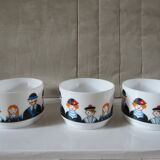 Vintage coffee cup Arcopal patterns family characters
