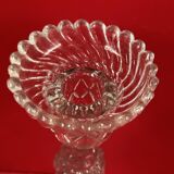 chandelier Pair of large glass moulded candlesticks 23 cm