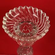 chandelier Pair of large glass moulded candlesticks 23 cm