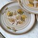 set of 5 stoneware dessert plates Niderviller Doria Ste Radegonde hand painted white years