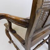Chaise en bois néobaroque avec vannerie viennoise