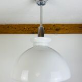 Bauhaus chrome and opaline pendant lamp