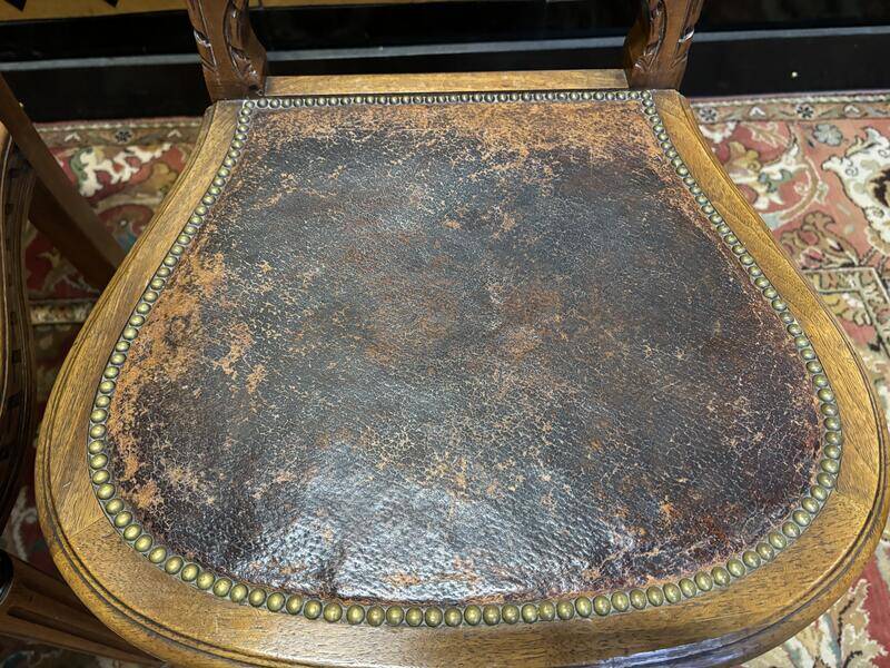 Set of 4 Louis XVI leather chairs