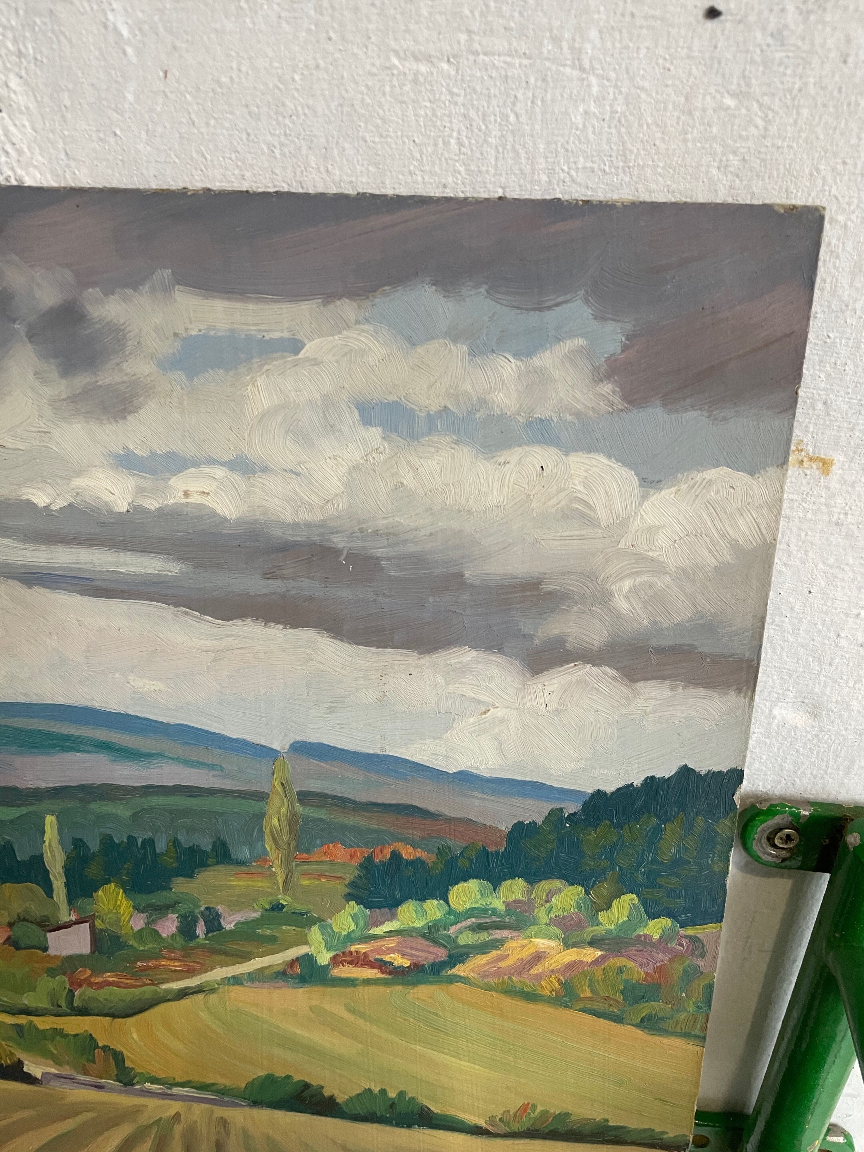 Painting oil landscape countryside 1942