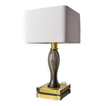 Lampe de table Bd Lumica, verre de murano et laiton, Italie, 1970