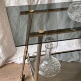 Vintage 1970 trolley in smoked glass and matte brass