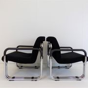 2 Cazzaro Bauhaus tubular steel armchairs