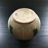 Vase boule grès gris et bleu
