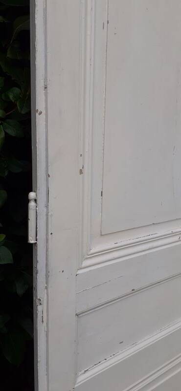 Communication door h221xl90cm old paneled, molded, interior