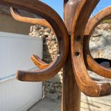 Baumann bistro style 1960s curved wood swivel parrot coat rack